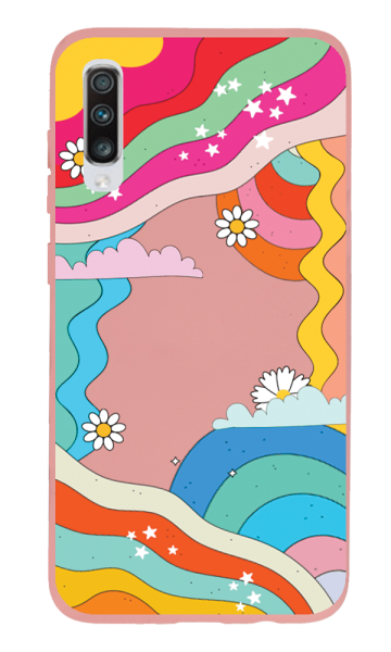 Samsung Galaxy A70 Lansman Kılıf - Colors Pembe