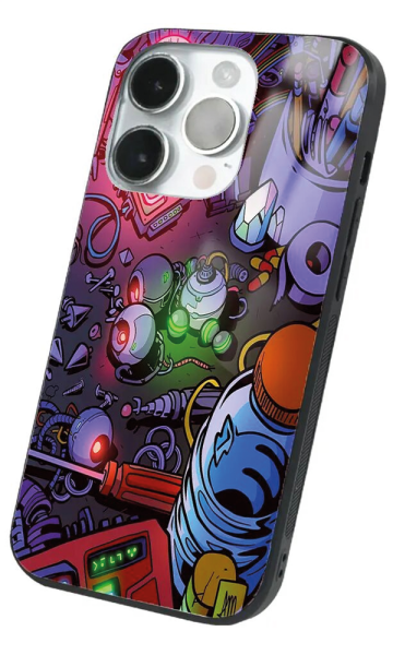 iPhone 14 Pro Max Tamperli Glossy Cam Kapak - Grafiti 3