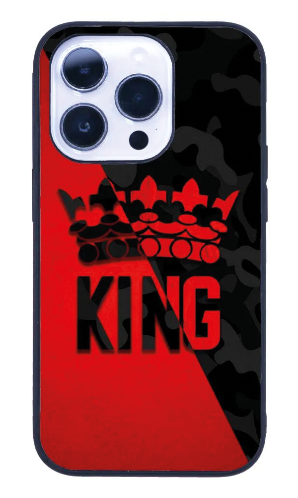 iPhone 14 Pro Max Tamperli Glossy Cam Kapak - King Red