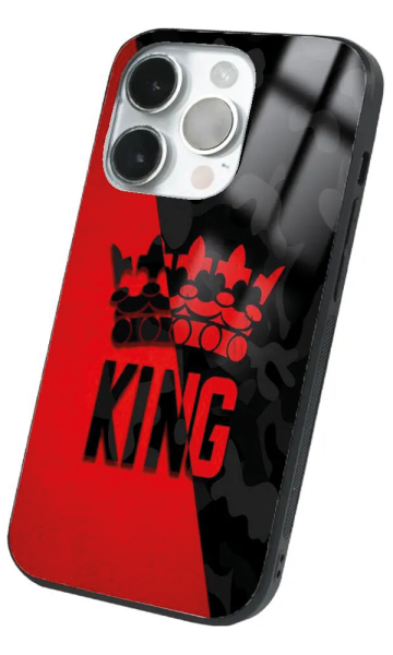 iPhone 14 Pro Max Tamperli Glossy Cam Kapak - King Red