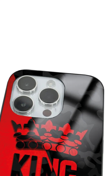 iPhone 14 Pro Max Tamperli Glossy Cam Kapak - King Red