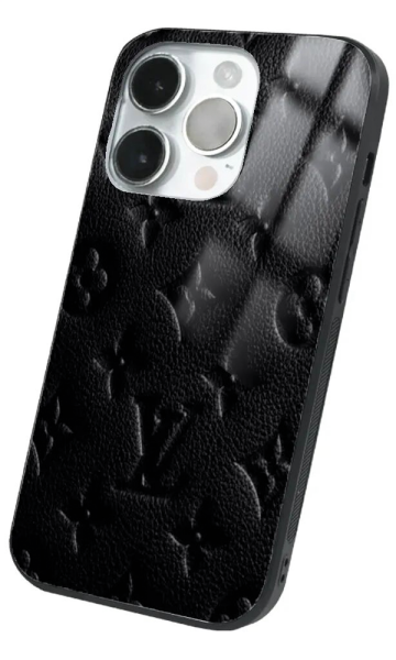 iPhone 14 Pro Max Tamperli Glossy Cam Kapak - LV Black