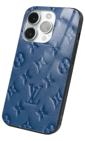 iPhone 14 Pro Max Tamperli Glossy Cam Kapak - LV Blue