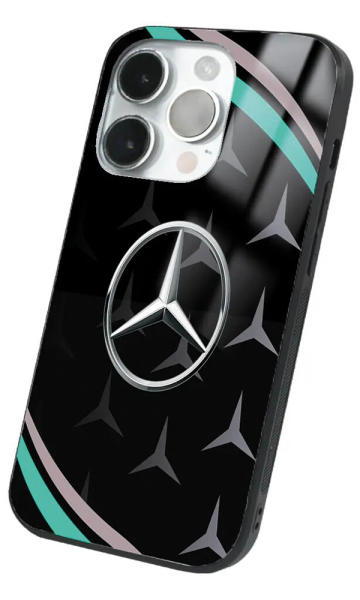 iPhone 14 Pro Max Tamperli Glossy Cam Kapak - Mercedes 1