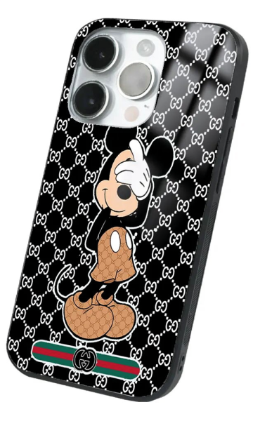 iPhone 14 Pro Max Tamperli Glossy Cam Kapak - Mickey 1