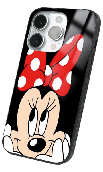 iPhone 14 Pro Max Tamperli Glossy Cam Kapak - Mickey 2