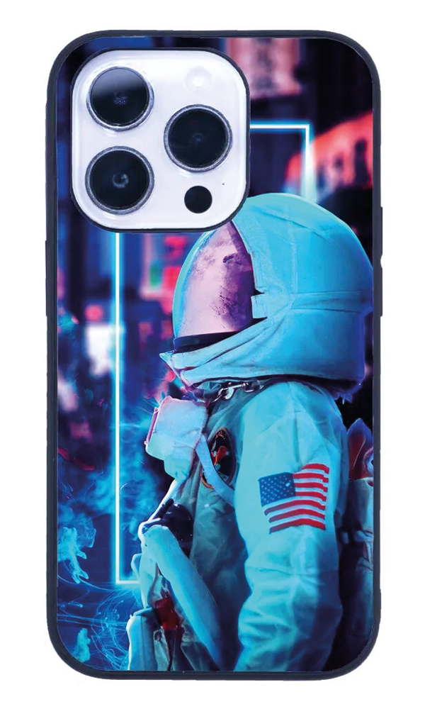 iPhone 14 Pro Max Tamperli Glossy Cam Kapak - Neon Astro