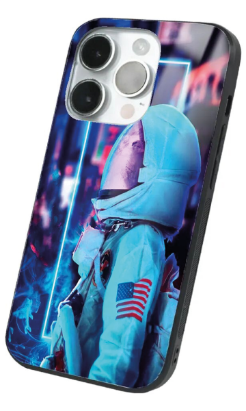 iPhone 14 Pro Max Tamperli Glossy Cam Kapak - Neon Astro