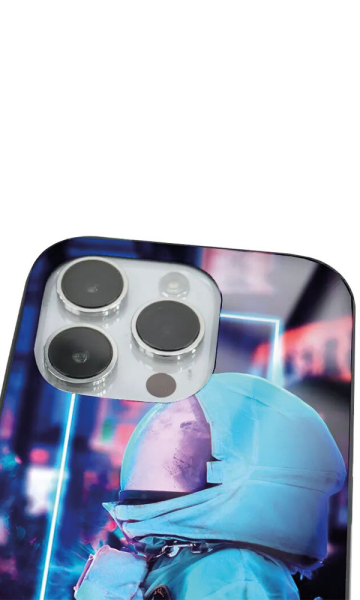 iPhone 14 Pro Max Tamperli Glossy Cam Kapak - Neon Astro