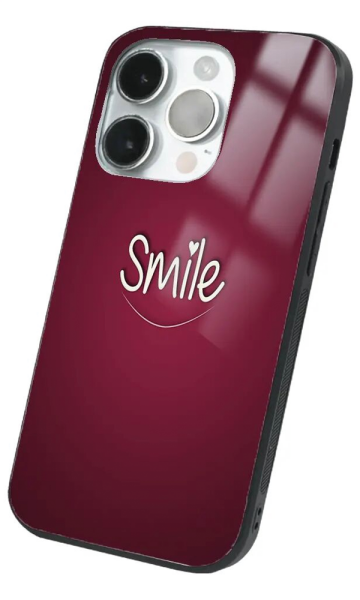 iPhone 14 Pro Max Tamperli Glossy Cam Kapak - Smile