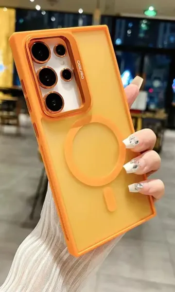 Samsung Galaxy S24 KIlıf Case PRQ Magsafe Şarj ve Stand Özellikli Lens Hediyeli Kılıf