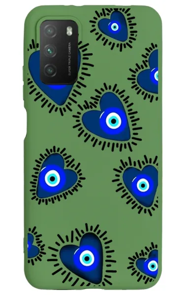 Xiaomi Redmi 9T Lansman Kılıf - Nazar Yeşil