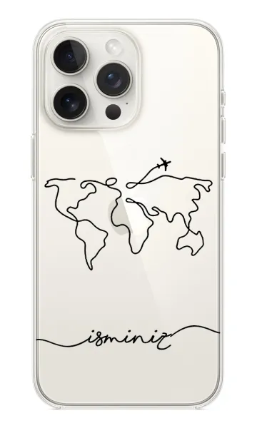Aircraft Map Black Şeffaf Silikon Kılıf