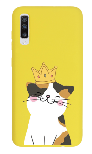 Samsung Galaxy A70 Lansman Kılıf - Kedi Sarı