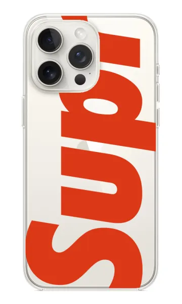 Supreme Red Şeffaf Silikon Kılıf