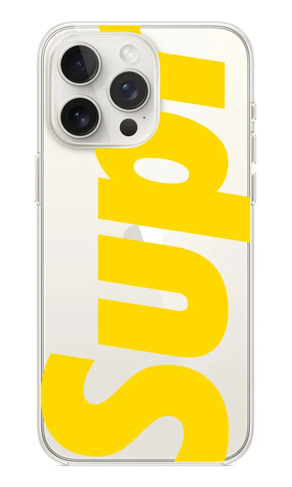 Supreme Yellow Şeffaf Silikon Kılıf