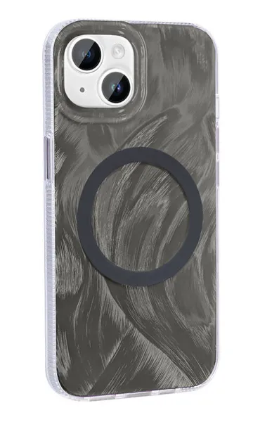 iPhone 13 / 14 Uyumlu Kılıf Magsafe Şarj Özellikli Fırça Boya Desenli Palet Kapak