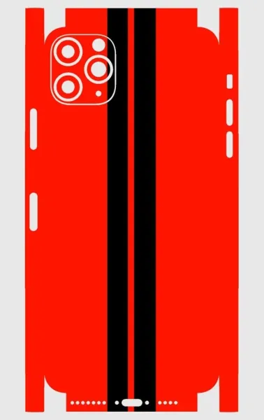 iPhone 11 Pro Max Telefon Kaplama - Siyah Çift Şerit