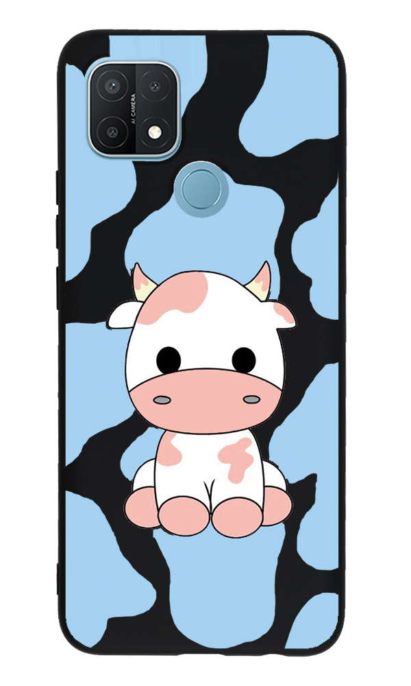 Oppo A15 Lansman Kılıf - İnek Siyah