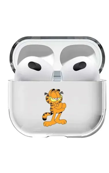 AirPods 3. Nesil Şeffaf Kılıf - Garfield