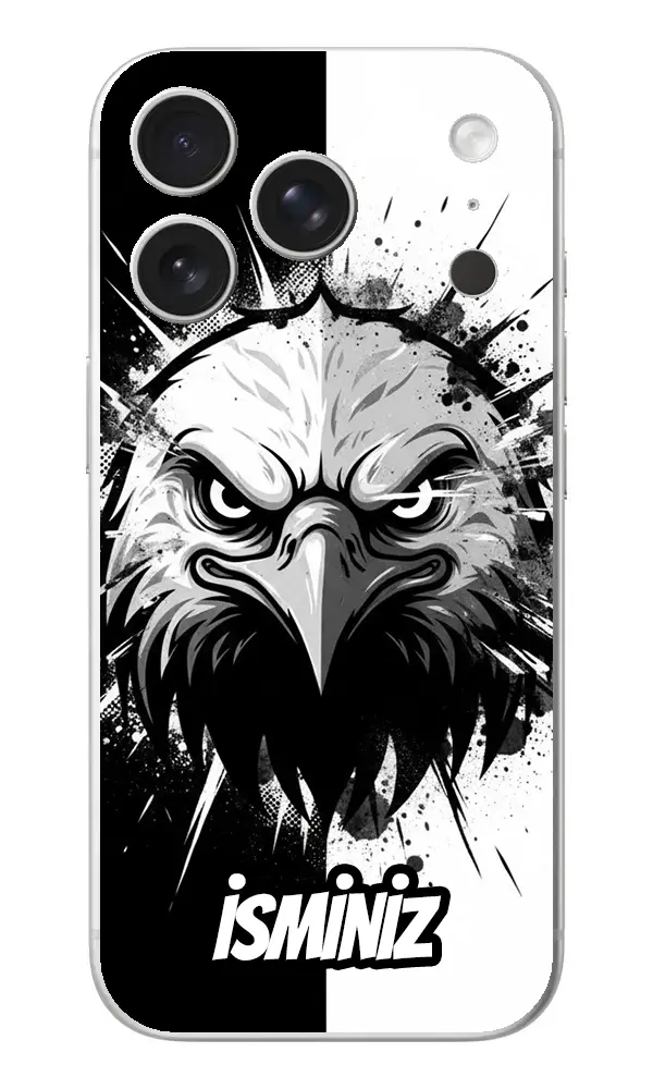 Kartal Desenli Kılıf Şeffaf Silikon