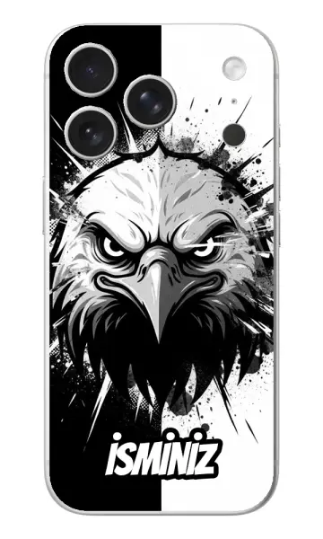 Kartal Desenli Kılıf Şeffaf Silikon