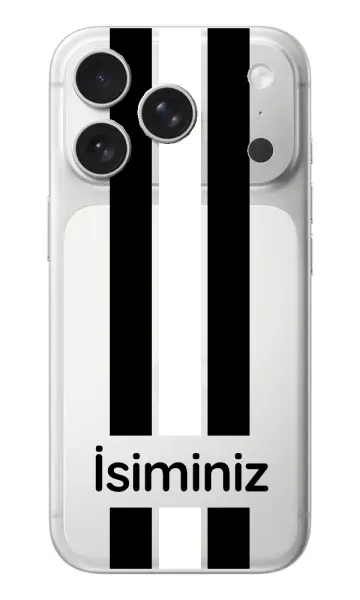 Taraftar Kılıfı 3 Şerit Siyah Beyaz