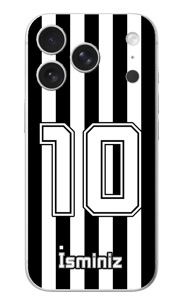 Taraftar Kılıfı Çubuklu Siyah Beyaz