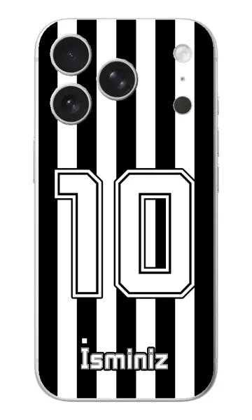 Taraftar Kılıfı Çubuklu Siyah Beyaz